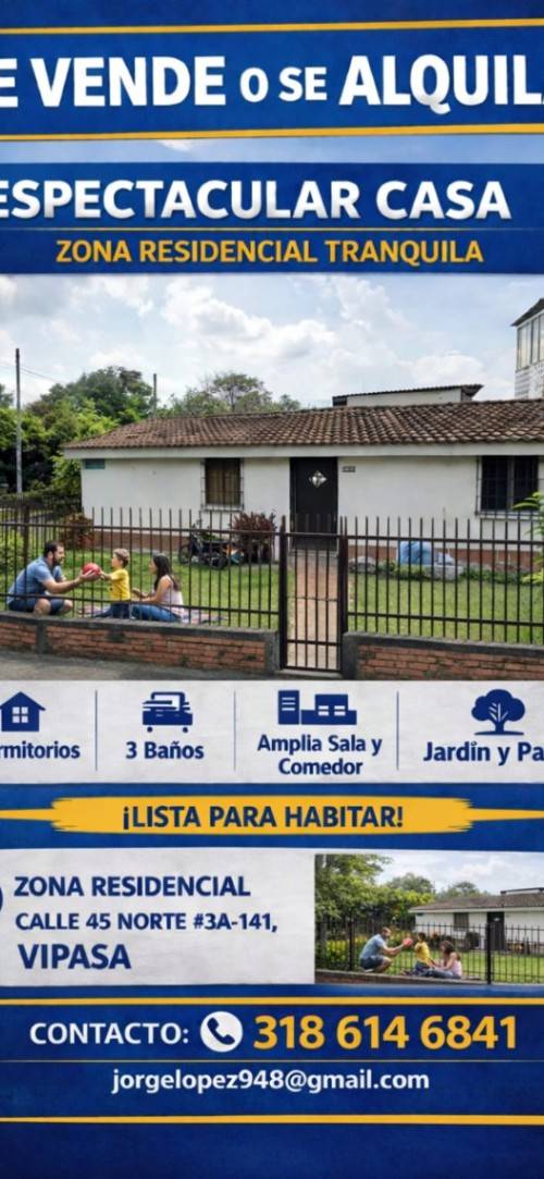 Casa en arriendo en Cali